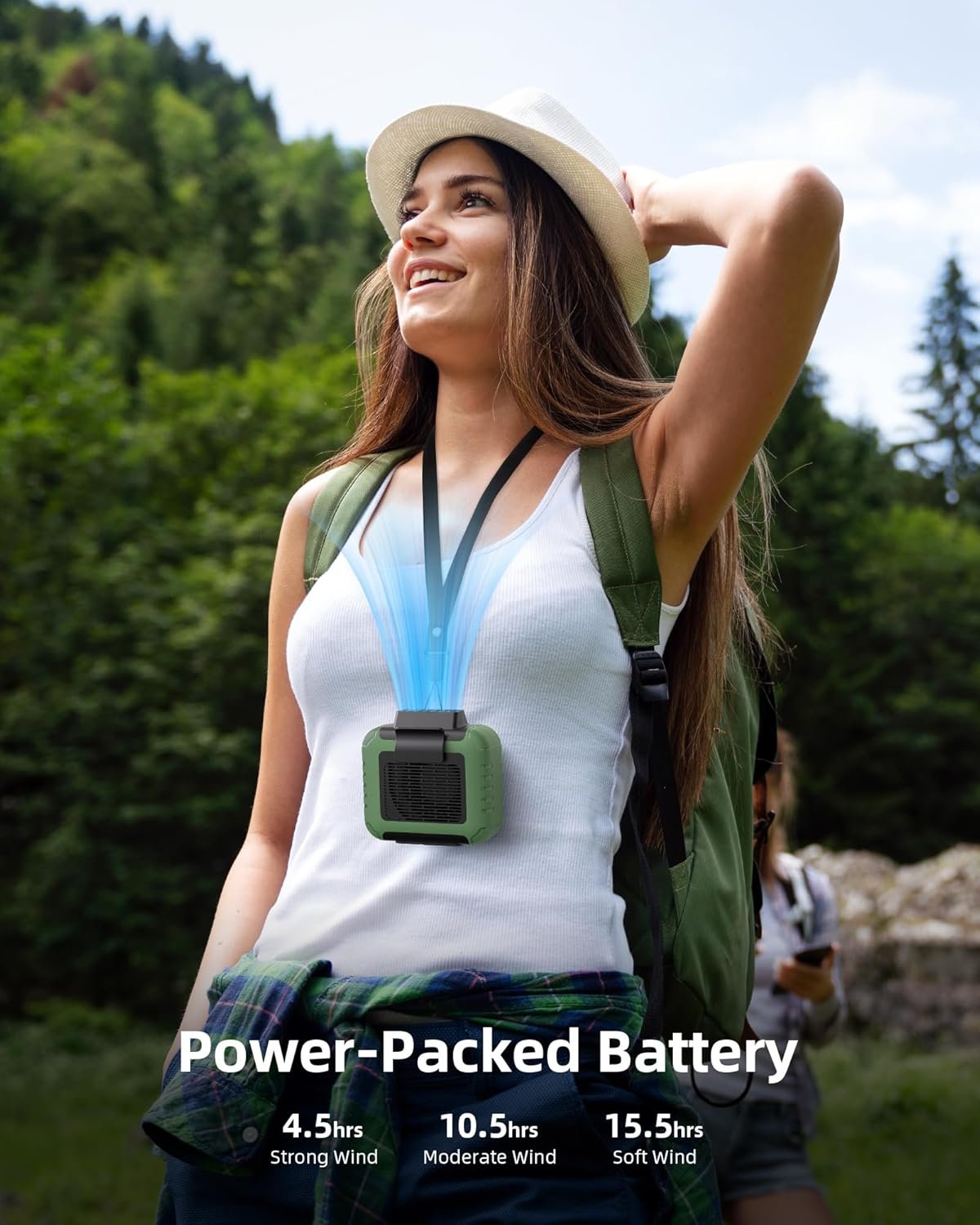 Portable Waist Fan with 23H Working Time, Strong Airflow, 3 Speed, Personal Cool Clip Fan Under Shirt, Hand Free Wearable Belt Fan for Outdoor Working Hiking Fishing Jobsite Farm - Image 4