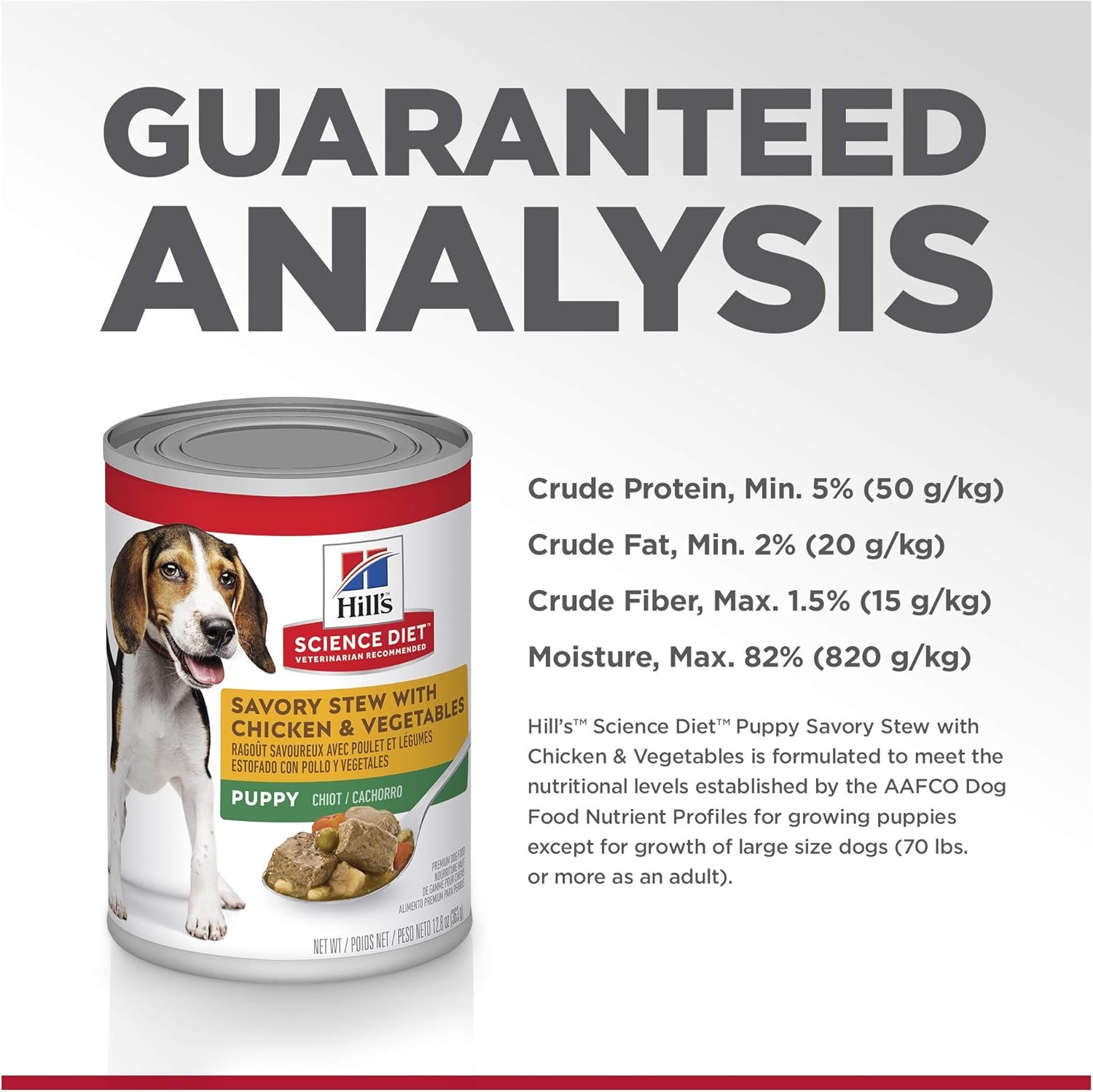 Hill's Science Diet Puppy, Puppy Premium Nutrition, Wet Dog Food, Chicken & Vegetables Stew, 12.8 oz Can, Case of 12 - Image 9