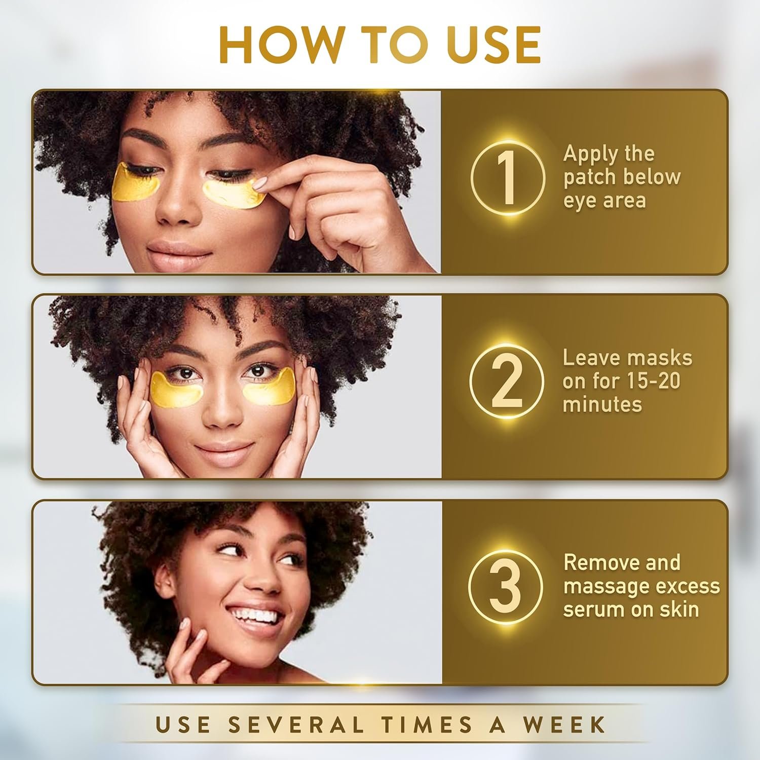 PatchRx 24K Gold Under Eye Patches for Puffy Eyes and Dark Circles with Pure Collagen, Eye Gel Pad Masks for Reducing Eye Bags, Puffy Dark Circles, Wrinkles, and Fine Lines- 36 Pairs - Image 7