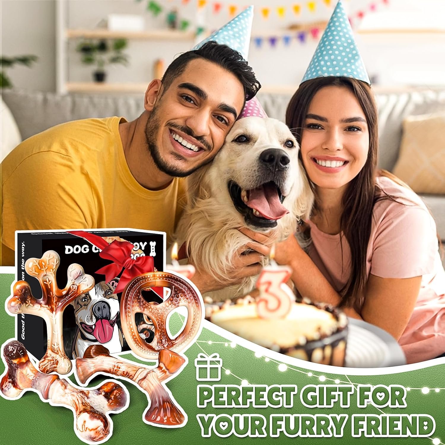 DBF 4 Pack Indestructible Dog Chew Toys for Aggressive Chewers Medium Small Breed - Durable Tough Dog Toy with Bacon Flavor, Heavy Duty Hard Nylon Dog Chew Bones for Large Dog Teething Cleaning - Image 8