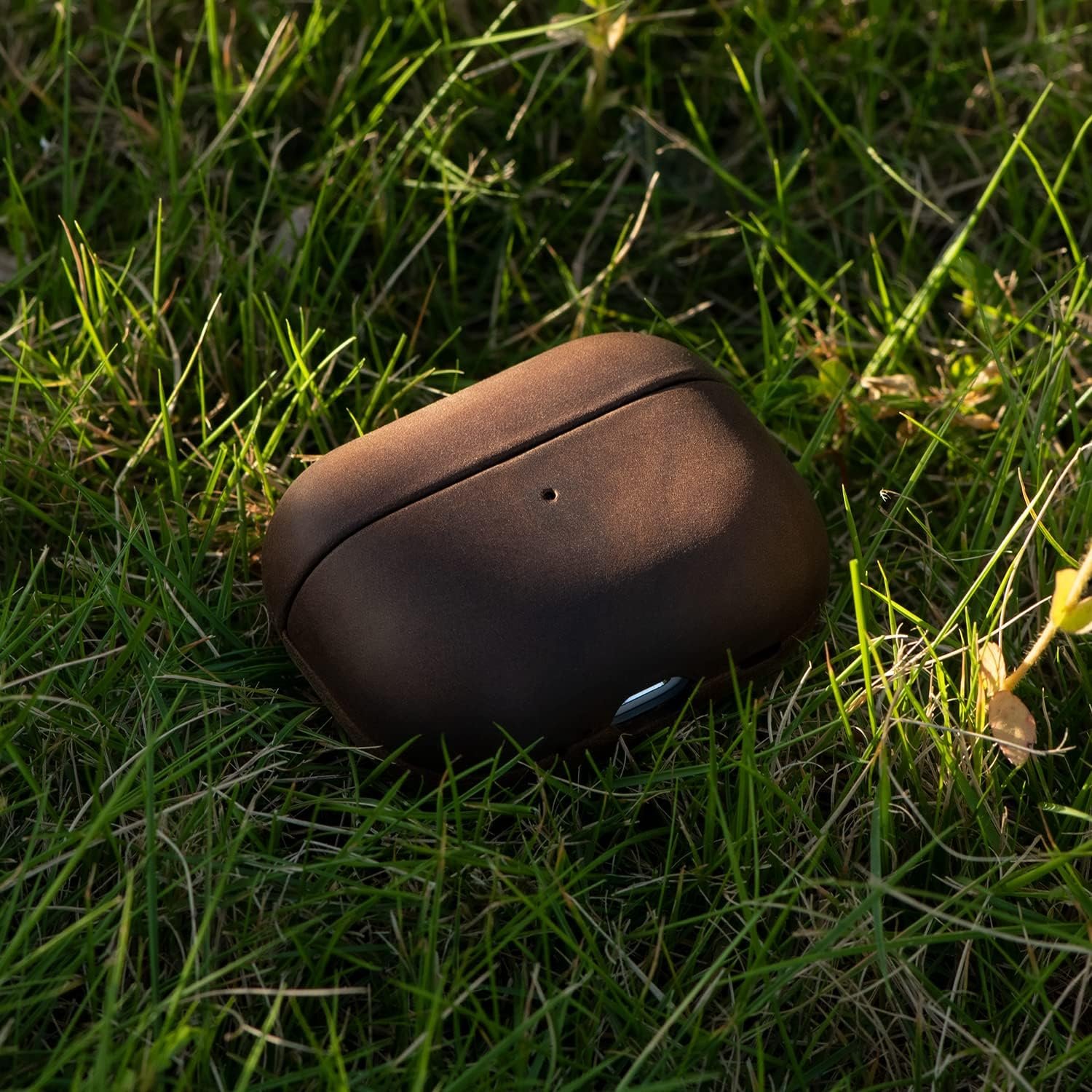 MAOGOAM for AirPods Pro 2nd Generation Leather Case Cover with Button, Genuine Oil Wax Crazy Horse Cowhide Leather Case for Airpods Pro 2, Indiana-Jones Style, The Front LED Visible,Dark Brown - Image 8