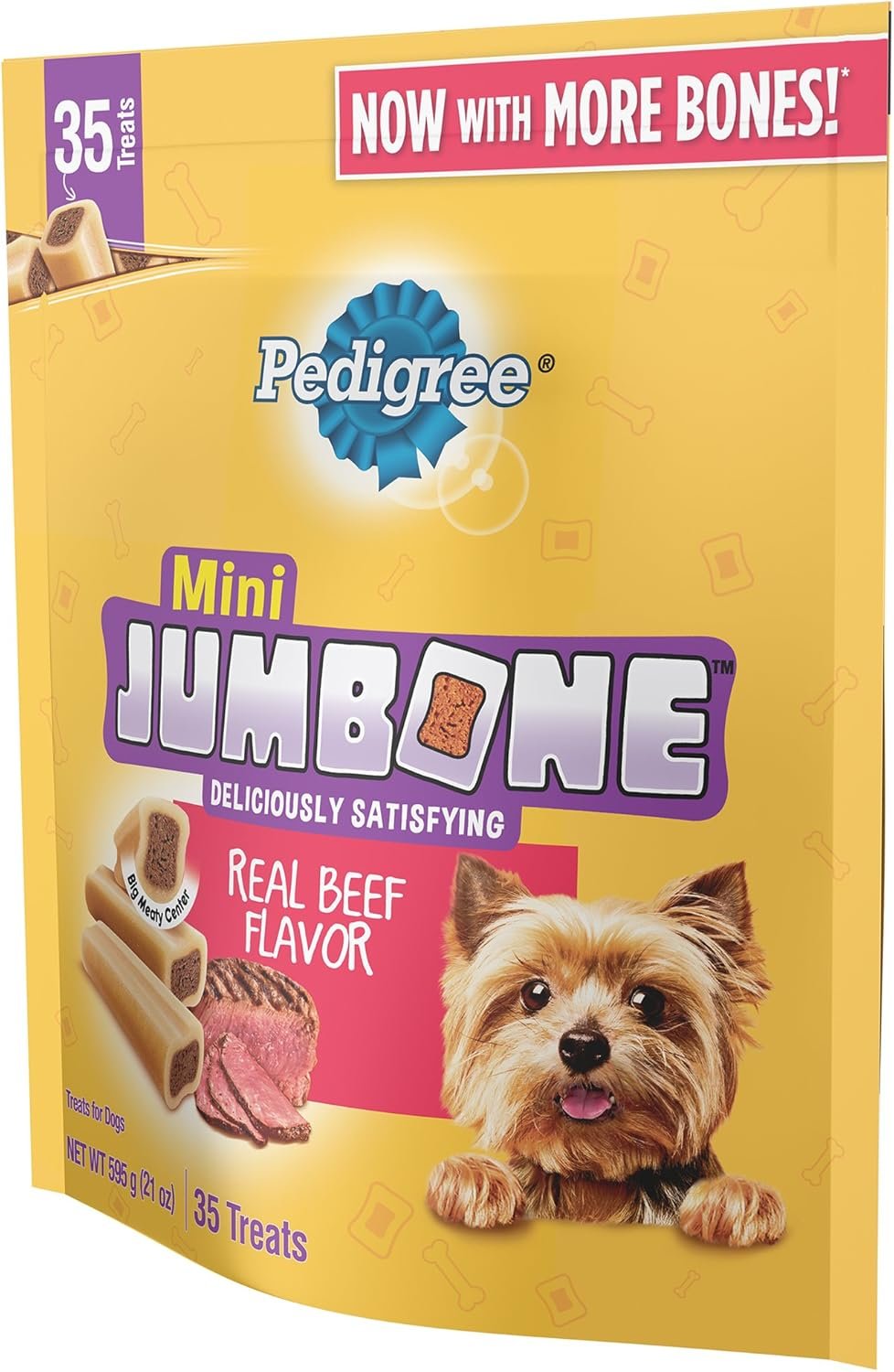 PEDIGREE MINI JUMBONE Small Dog Treats Real Beef Flavor, 21 oz. Pack (35 Treats) - Image 8