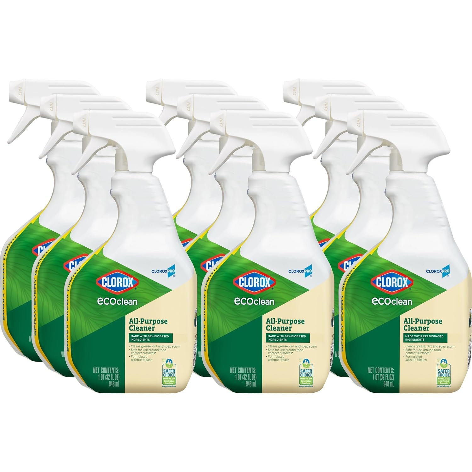CloroxPro Clorox EcoClean All-Purpose Cleaner Spray Bottle, 32 Fluid Ounces, Pack of 9 - Image 2
