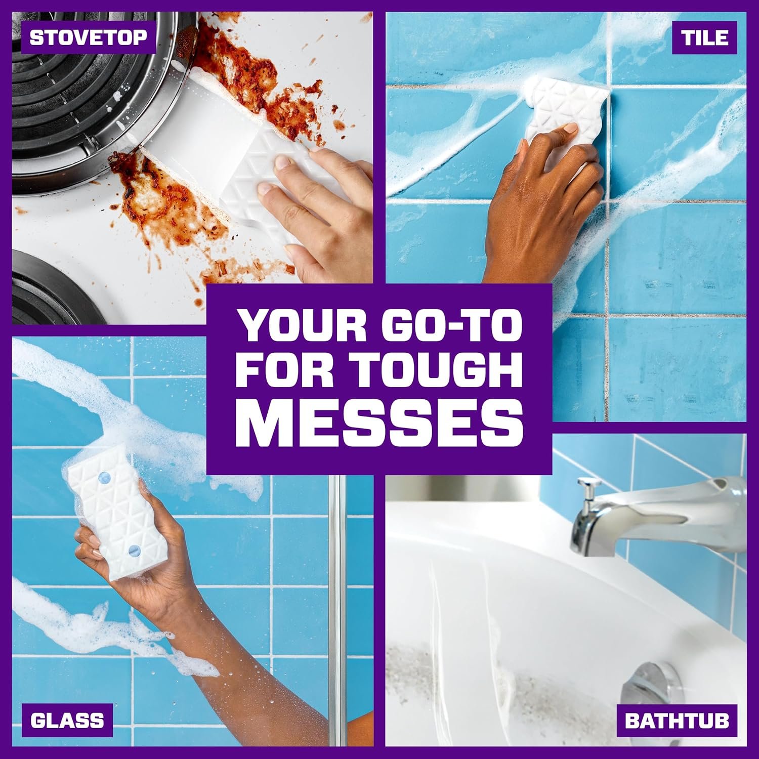 Mr. Clean Magic Eraser Variety Pack with Ultra Thick, Ultra Foamy, and Extra Durable Multi Purpose Cleaner, Magic Eraser Sponge Multi Surface Cleaner, 6ct - Image 5