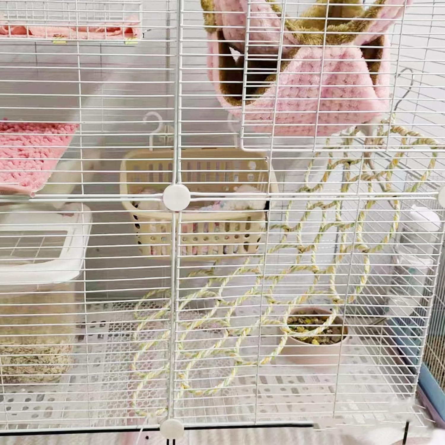 2 Pack Rat Climbing Toy, Bird Swing Toy, Hanging Rat Rope Net Toy, Bird Rope Perch Stand Toy, Parrot Climbing Ladder Bridge Toy, Small Animal Cage Accessories for Bird Parrot Hamster Rat Sugar Glider - Image 4
