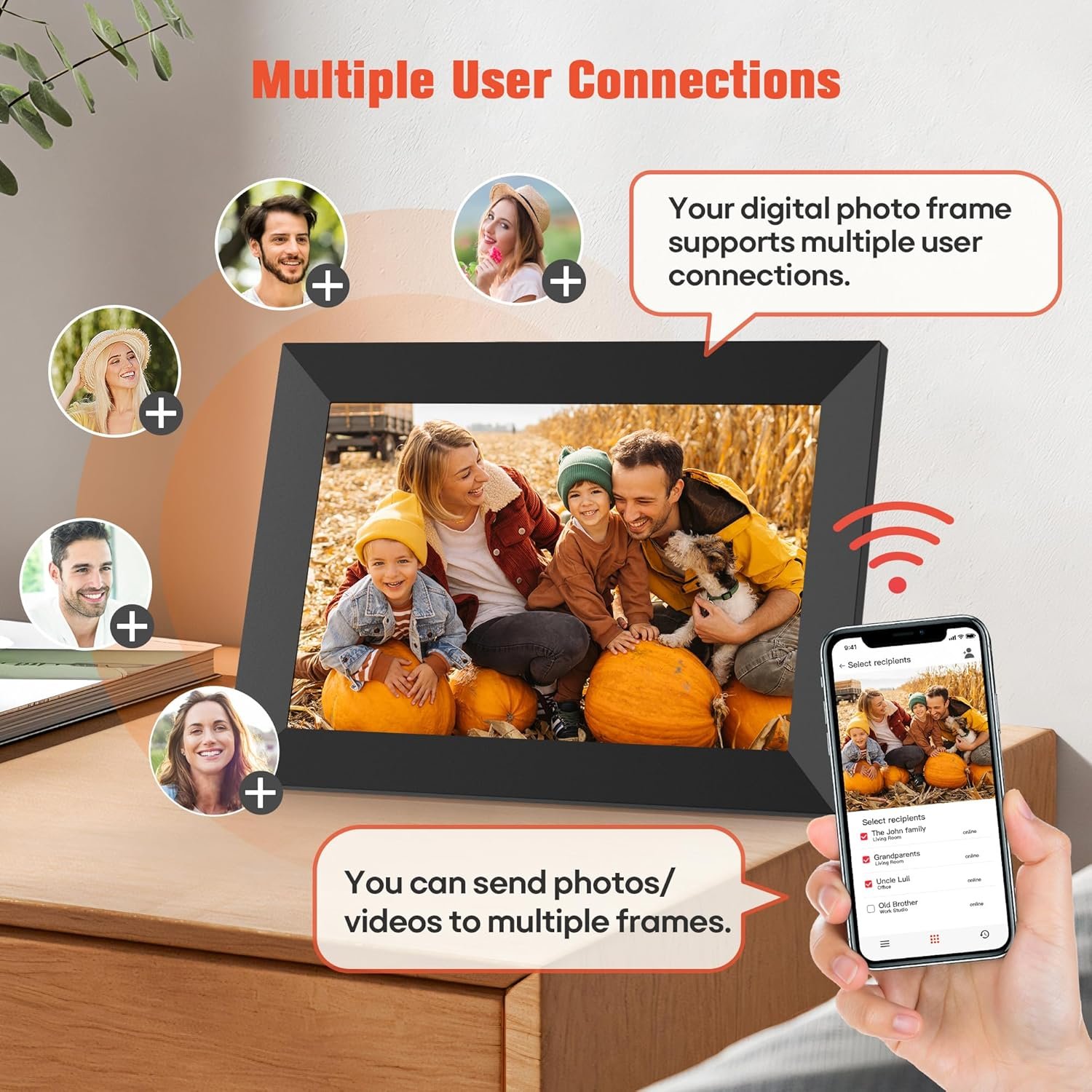 Frameo 10.1 Inch WiFi Digital Picture Frame with 32GB Memory, 1280 x 800 IPS Touch Screen Smart Electronic Photo Frame, Wall Mountable, Auto-Rotate, Share Photos/Videos Via Frameo App from Anywhere - Image 7