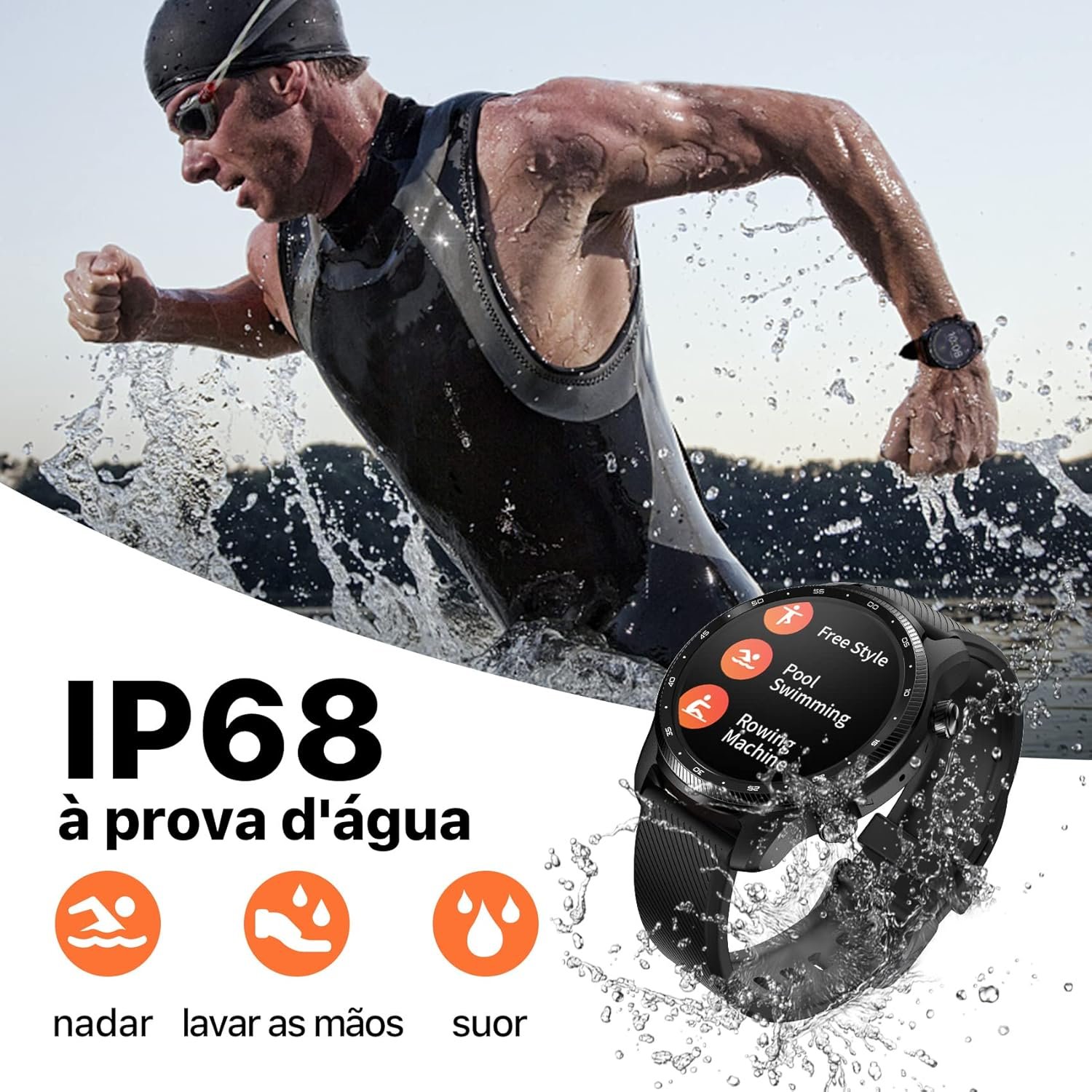 Ticwatch Pro 3 Ultra GPS Smartwatch Qualcomm SDW4100 and Mobvoi Dual Processor System Wear OS Smart Watch for Men Fatigue Assessment 3-45 Days Battery NFC Mic Speaker iOS Android Compatible - Image 5