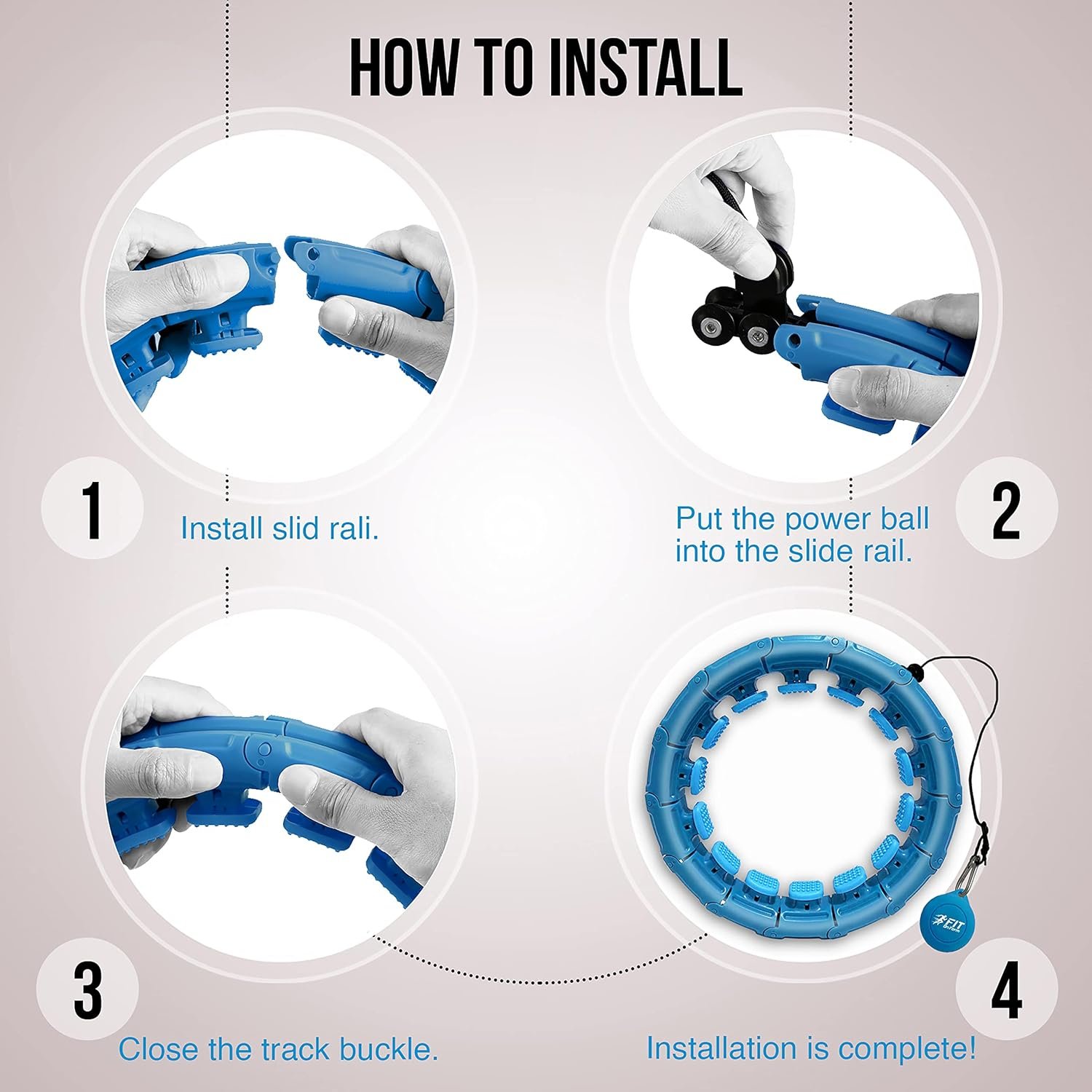 FIT ON FORM Infinity Weighted Hula Fit Hoop for Adult Weight Loss, 2 in 1 Smart Fitness Exercise Hoop for Women Abs Workout, 24/28/32 Detachable Knots - Image 8