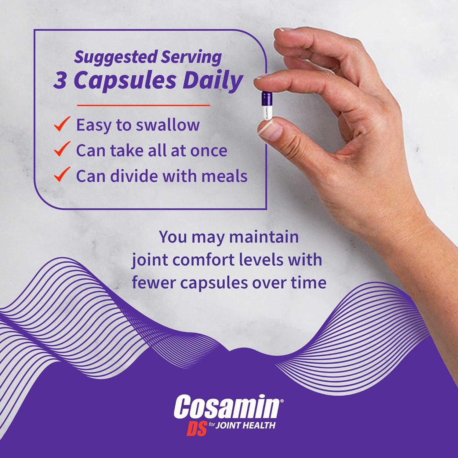Nutramax Cosamin® DS Joint Health Supplement with Glucosamine & Chondroitin for Men’s & Women's Joint Health, 180 Capsules - Image 6