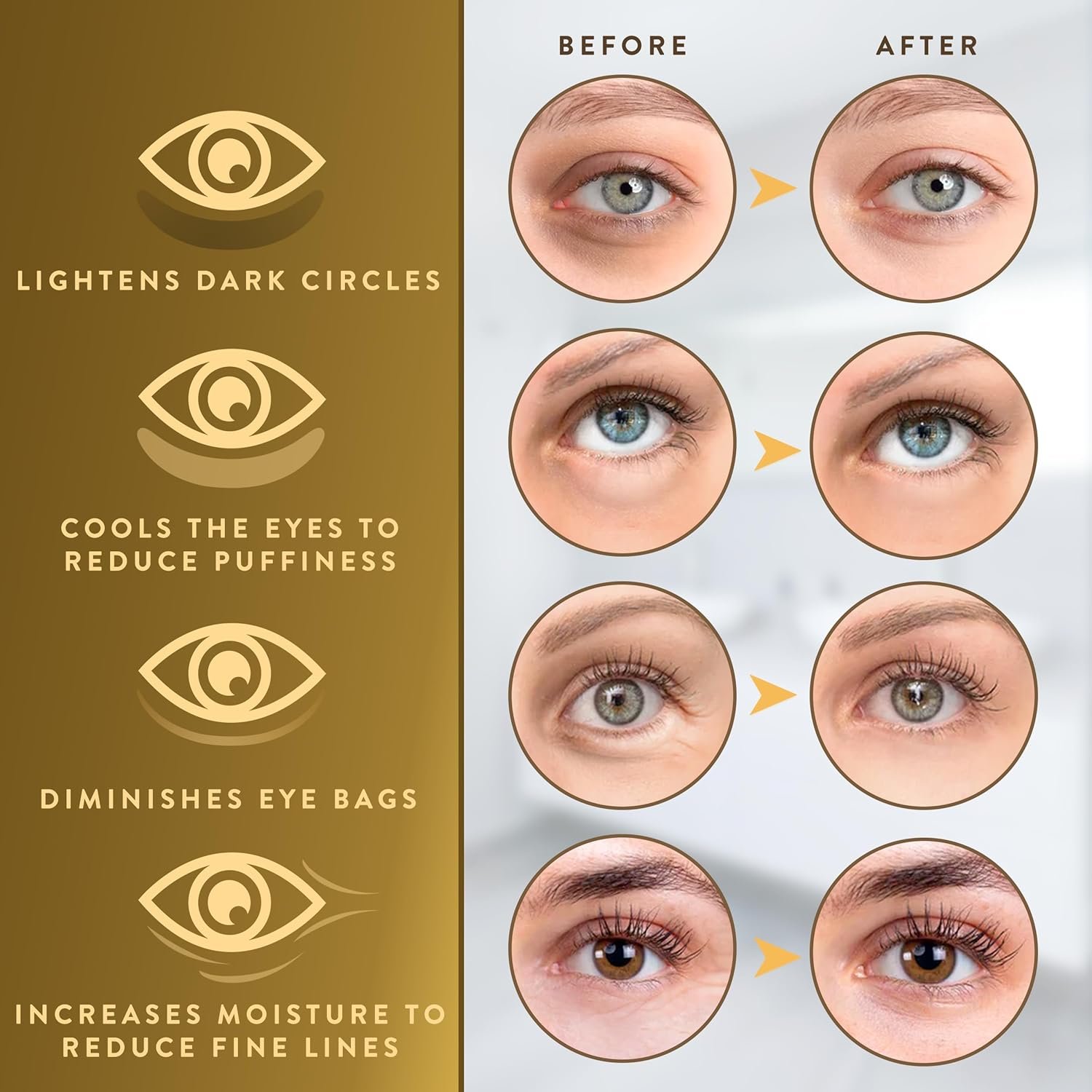 PatchRx 24K Gold Under Eye Patches for Puffy Eyes and Dark Circles with Pure Collagen, Eye Gel Pad Masks for Reducing Eye Bags, Puffy Dark Circles, Wrinkles, and Fine Lines- 36 Pairs - Image 4