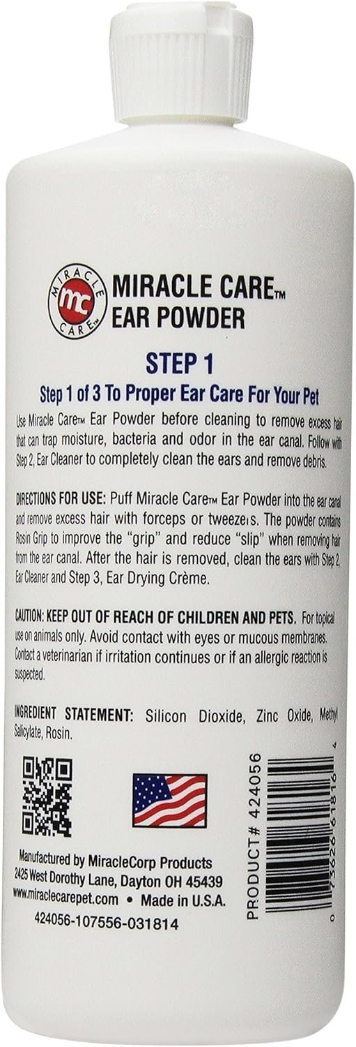 Miracle Care Ear Powder Step 1, 96 Grams, Dog Ear Infection Treatment, Cat & Dog Ear Cleaner Powder for dirt removal - Image 3