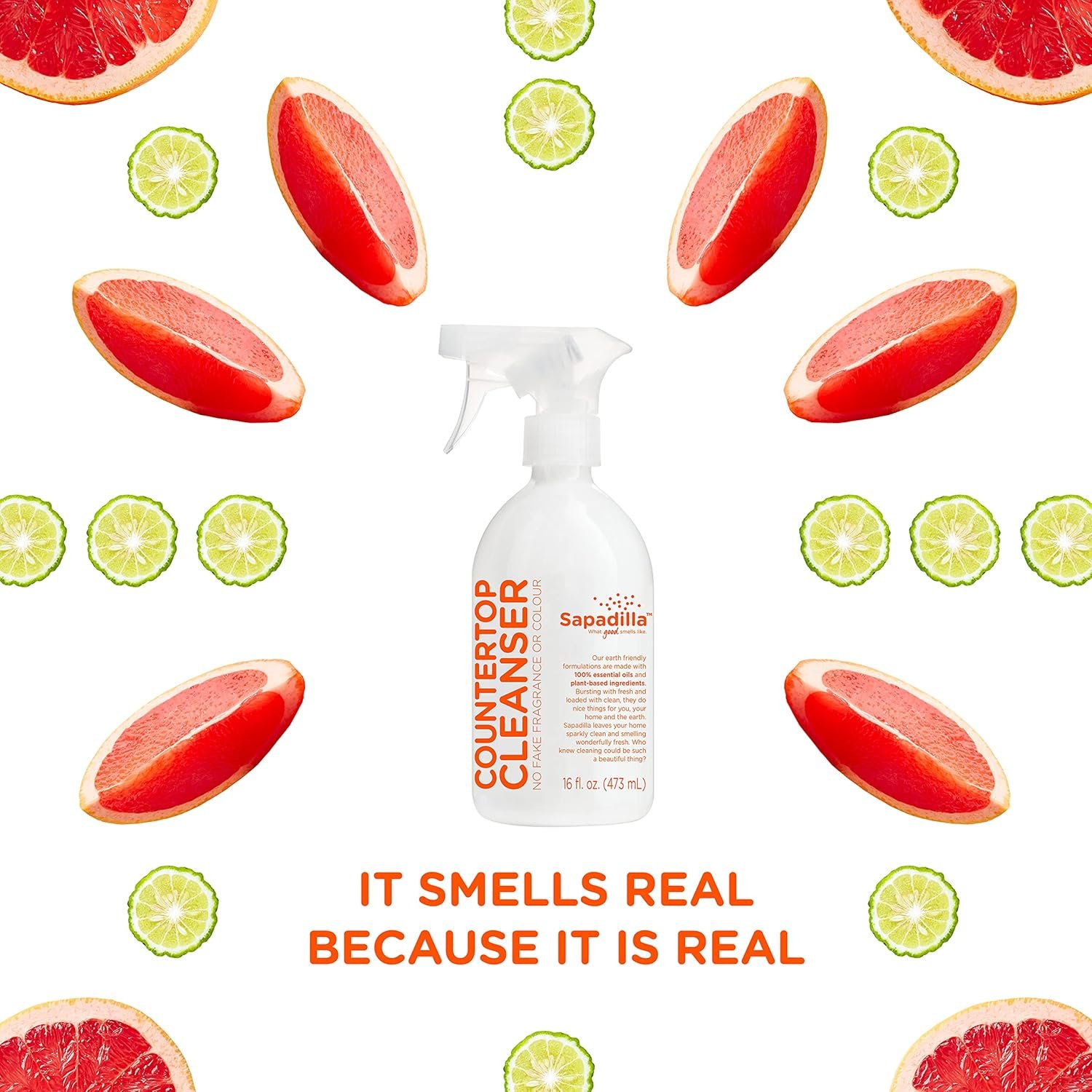 Sapadilla Grapefruit + Bergamot Biodegradable Countertop Cleanser Spray, 16 Ounce, (Pack of 1) - Image 8
