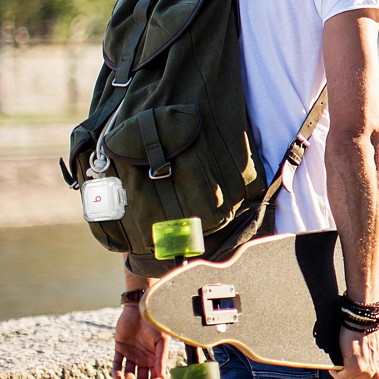 Valkit Compatible Beats Fit Pro Case Cover Clear with Lock, Full Body Beats Fit Pro Earbuds Protective Case Transparent Shockproof Skin with Anti-Lost Keychain for Beats Fit Pro 2021 - Image 8