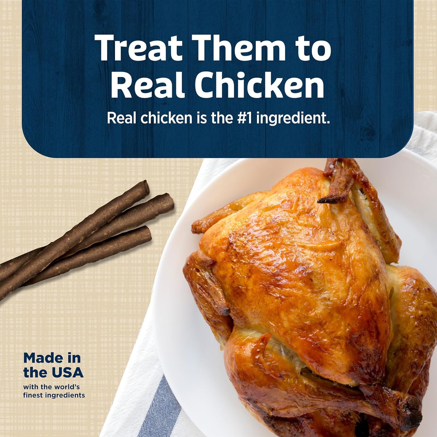 Blue Buffalo Stix Pepperoni-style Dog Treats Made with Natural Ingredients, Chicken Recipe, 24-oz. Bag - Image 4