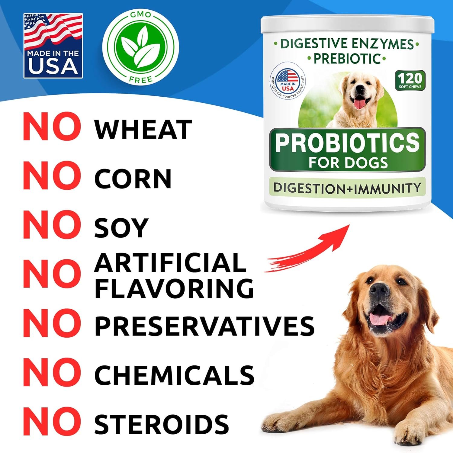 Bark&Spark Dog Probiotics & Digestive Enzymes (Gut Health) Allergy & Itchy Skin - Pet Diarrhea Gas Treatment Upset Stomach Relief, Digestion Health Prebiotic Supplement Large Dog Treats (240Ct Bacon) - Image 6