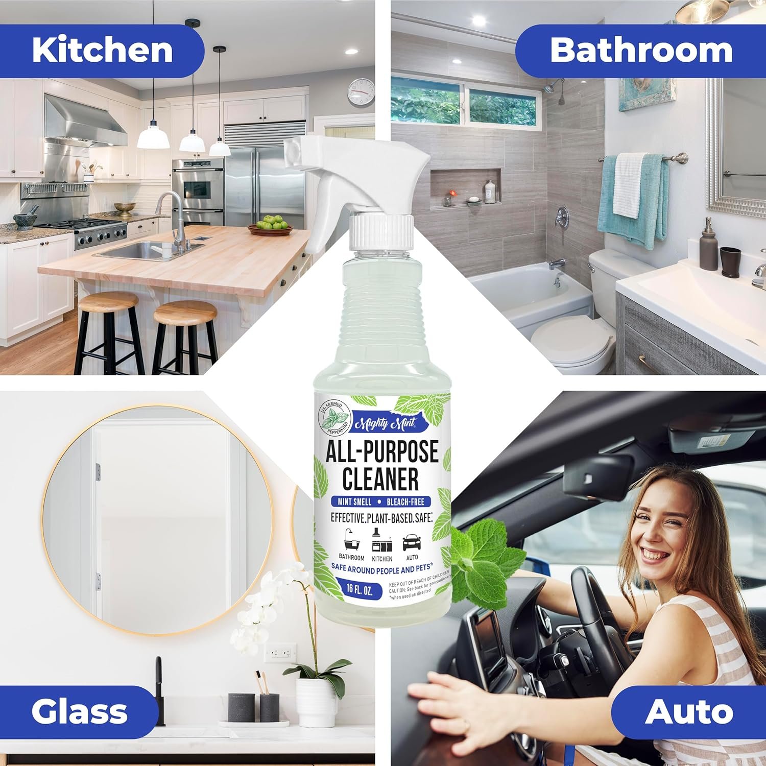 Mighty Mint All-Purpose Cleaner, Non-Toxic Spray for Home, Kitchen, Bathroom, Natural Peppermint Scent, 16oz - Image 3