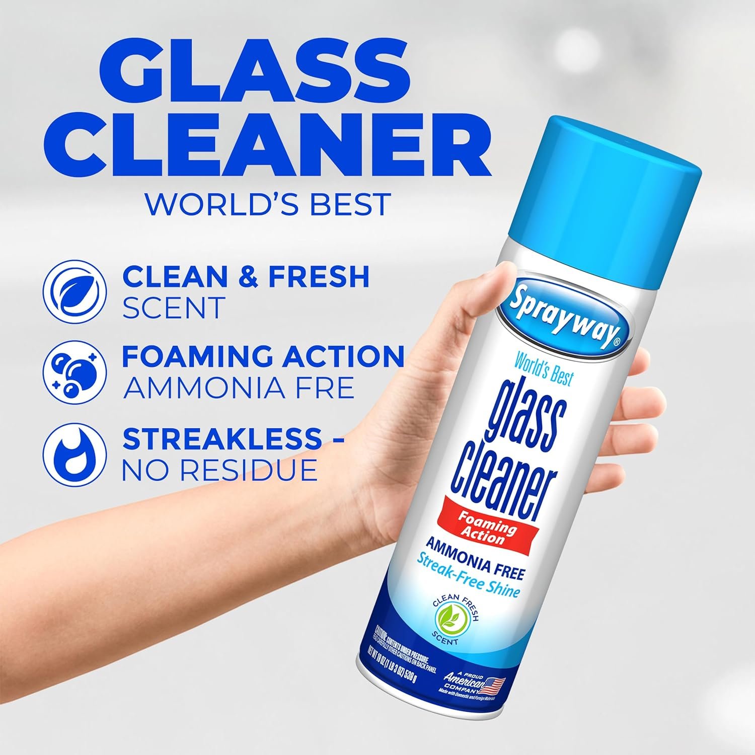 The Award Box Sprayway Glass Cleaner Foam Action Cleaner 19 oz. with Cleaning Cloth in Packaging (3 Pack) - Image 6