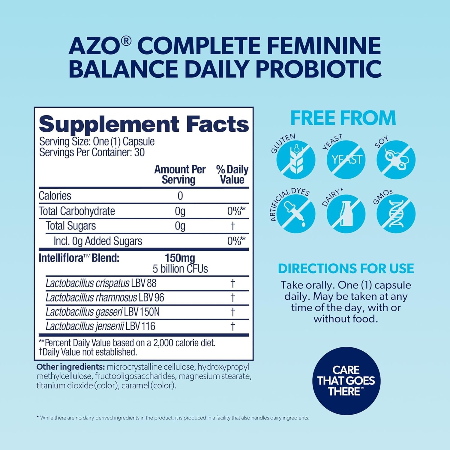 AZO Complete Feminine Balance Daily Probiotics for Women, Clinically Proven to Help Protect Vaginal Health, balance pH and yeast, Non-GMO, 30 Count - Image 3