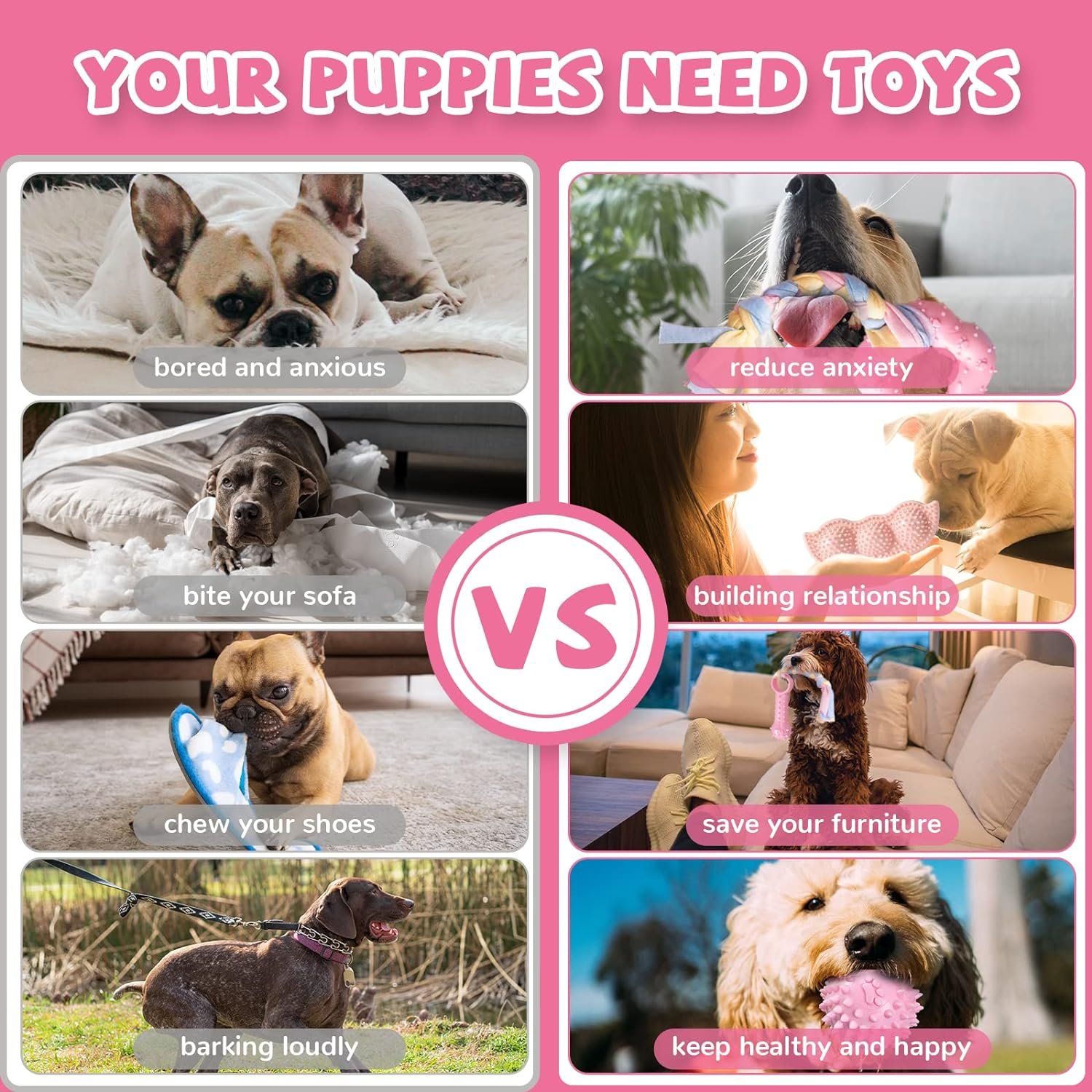 Puppy Toys,6 Pack Puppy Chew Toys for Teething Small Breed,Cute Pink Small Dog Chew Toys,Soft Rubber Durable Dog Teething Toys,Puppy Teething Toys for Small Puppies, Dog Toys Set - Image 6