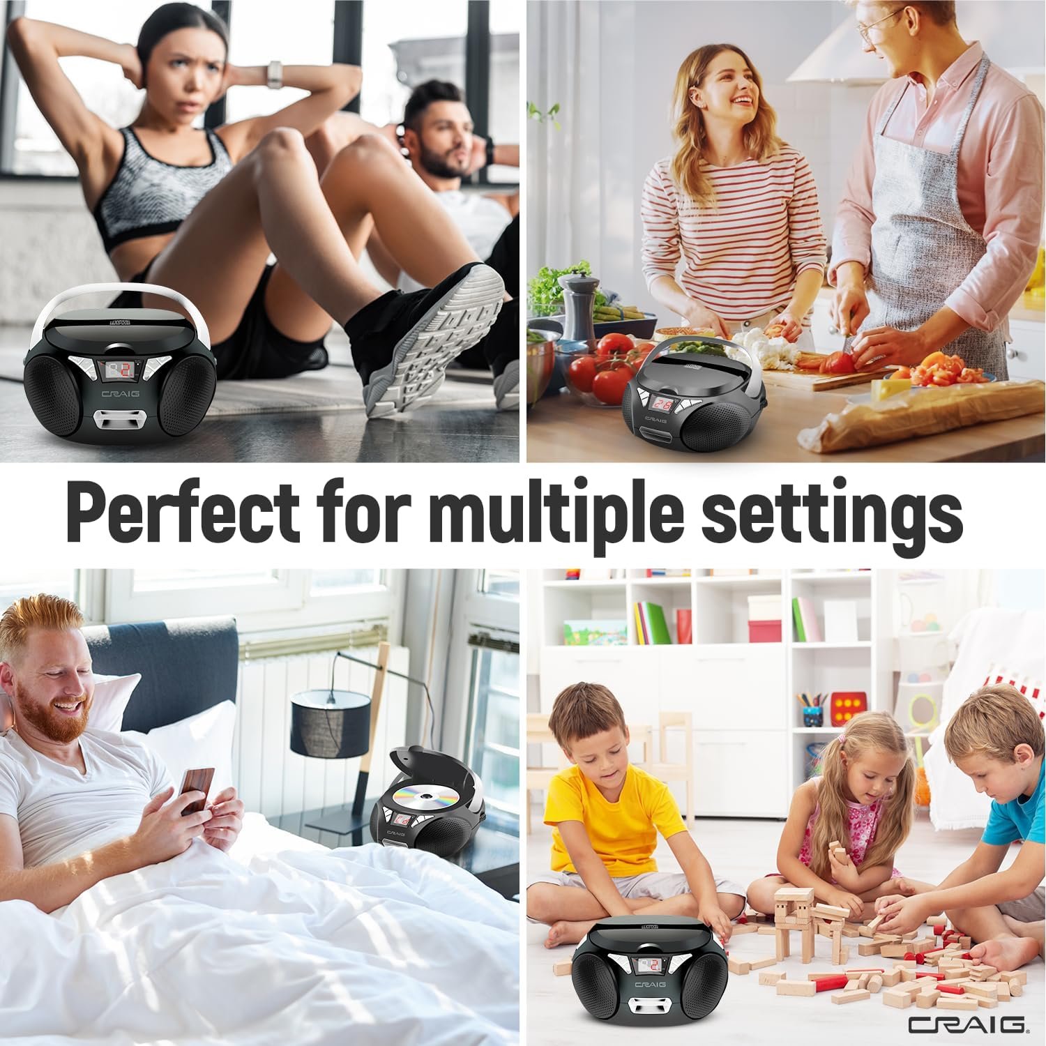 Craig CD6925 Portable Top-Loading Stereo CD Boombox with AM/FM Stereo Radio and Bluetooth Wireless Technology | Programmable CD Player | CD-R/CD-W Compatible | No Headphone Jack - Image 8