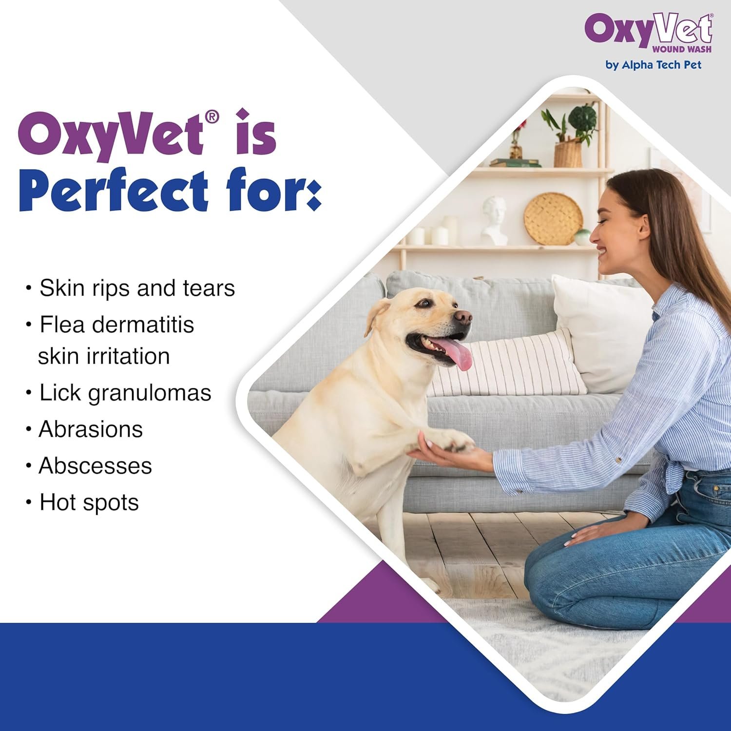 OxyVet Wound Wash for Dogs | Excellent Cleansing Agent | Non-Irritating to Skin and Eyes | Wound Cleanser | Non-Staining Wound and Skin Care | 16 Fl Oz Pet First Aid Spray Bottle - Image 7