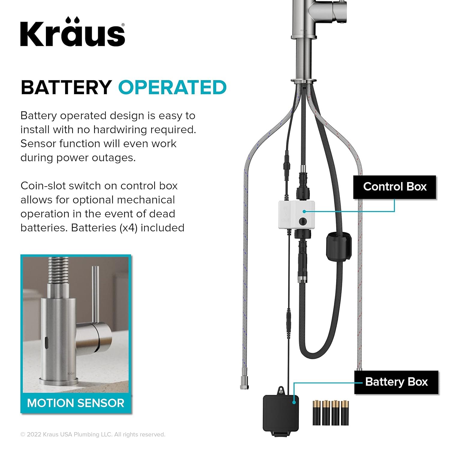 KRAUS Bolden Touchless Sensor Commercial Style 2-Function Single Handle Pull Down Kitchen Faucet in Brushed Brass/Matte Black, KSF-1610BBMB - Image 13