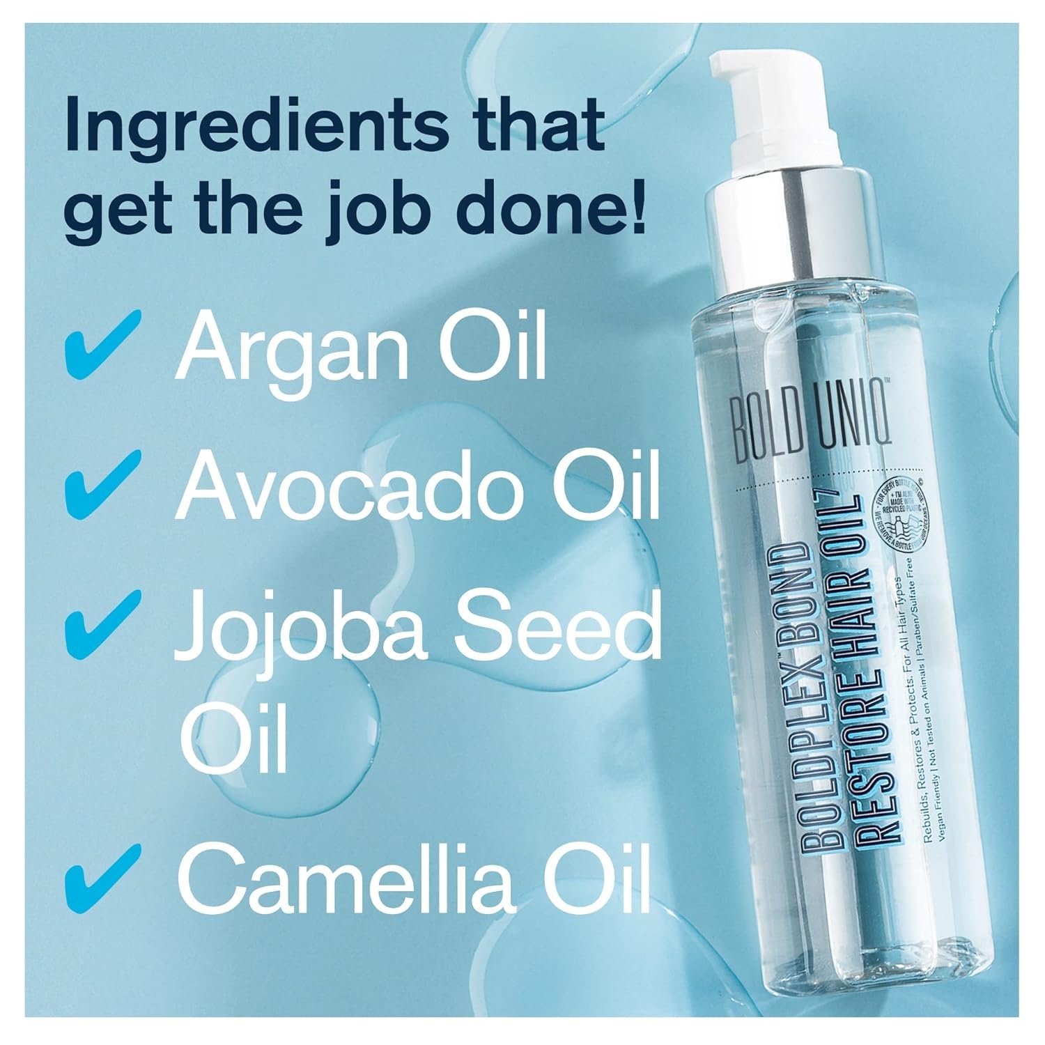 Boldplex 7 Hair Oil for Dry & Damaged Hair - Adds Shine, Strengthens, Smooths Split Ends & Frizz, Moisturizes & Nourishes. Weightless Hair Treatment Oil For Curly, Frizzy & Coarse Hair - 3.38 FlOz - Image 7