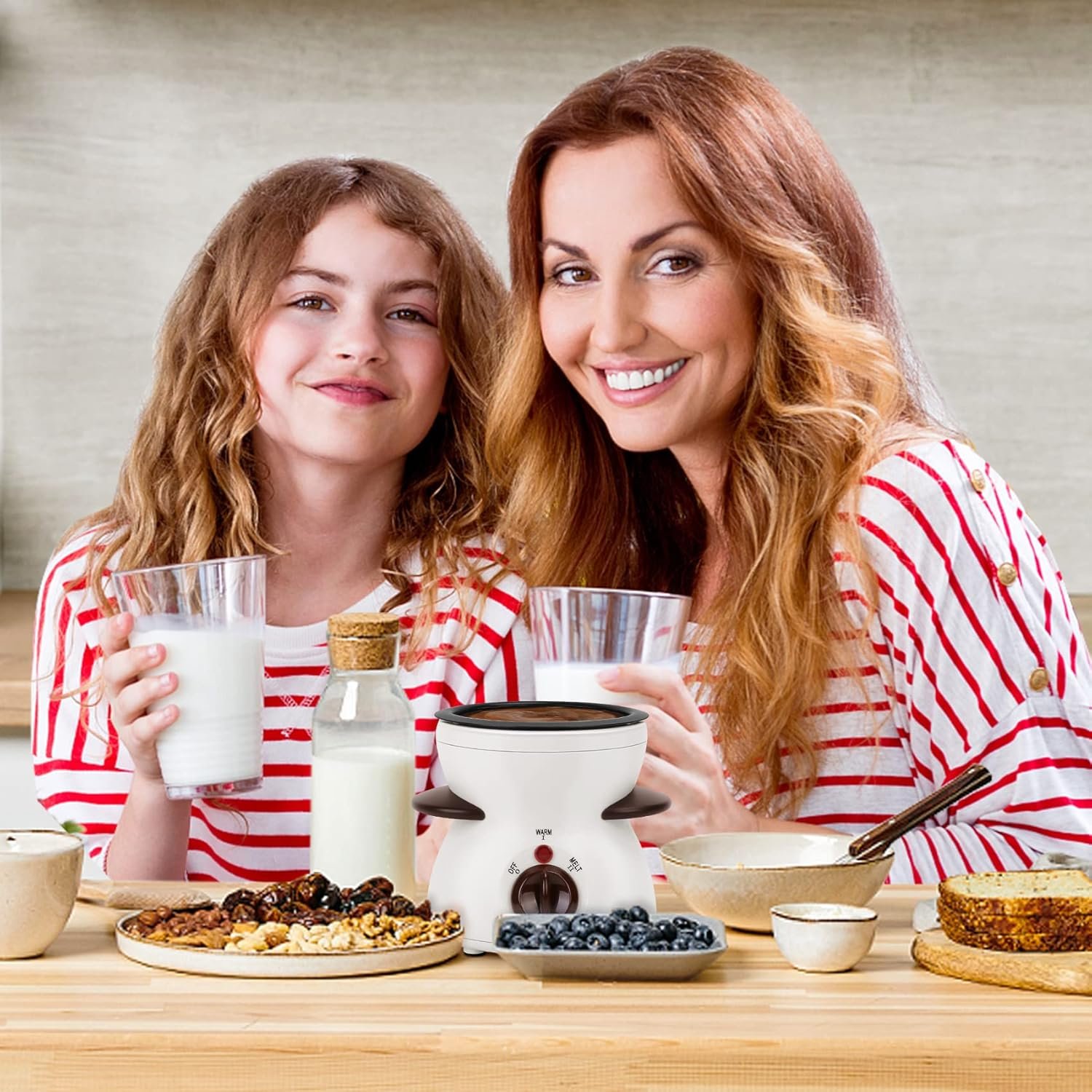 Chocolate Fondue Pot, Mini Electric Chocolate Melting Pot, Chocolate Maker Chocolate Marshmallow Candy Melting Warming Fondue Set Dipping Pot with 10pcs Forks & Removable Pot for Party, White - Image 5