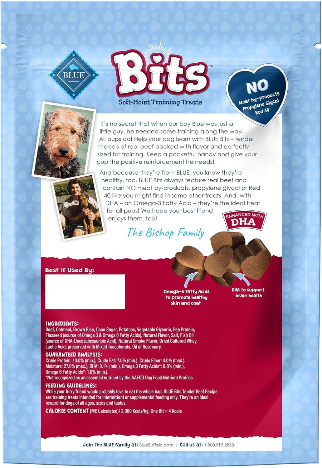 Blue Buffalo BLUE Bits Natural Soft-Moist Training Dog Treats, Beef Recipe 19-oz Bag - Image 3