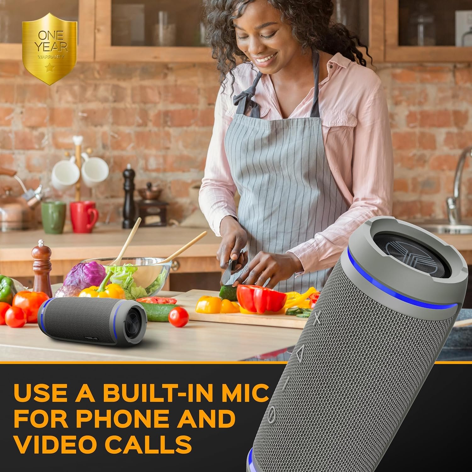 TREBLAB HD77 - Portable Bluetooth Speaker - Powerful 360° Sound, 30W Audio with Impactful Bass, 20H Battery, IPX6 Waterproof, Shockproof, TWS Stereo, Speaker Bluetooth Wireless for Outdoor, Beach Pool - Image 8