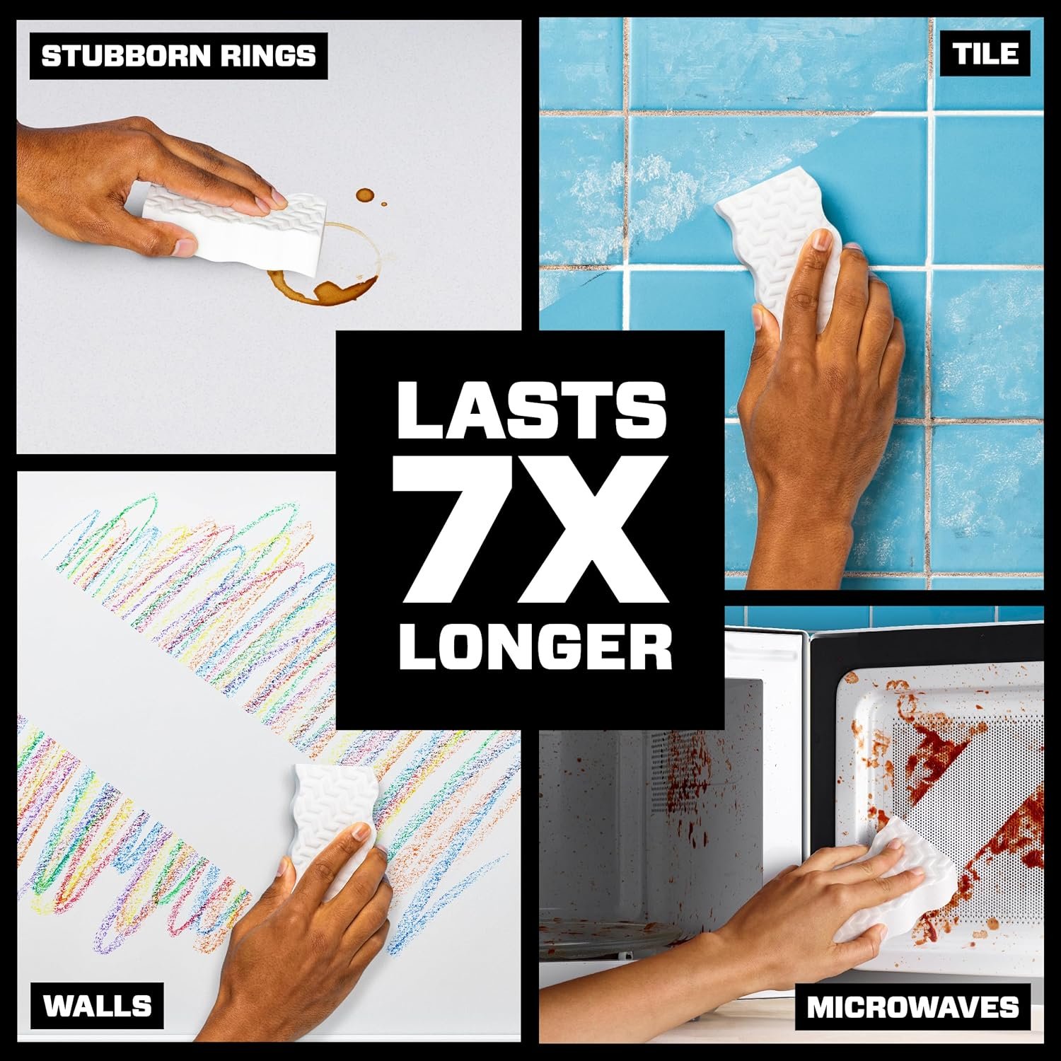 Mr. Clean Magic Eraser Variety Pack with Ultra Thick, Ultra Foamy, and Extra Durable Multi Purpose Cleaner, Magic Eraser Sponge Multi Surface Cleaner, 6ct - Image 4