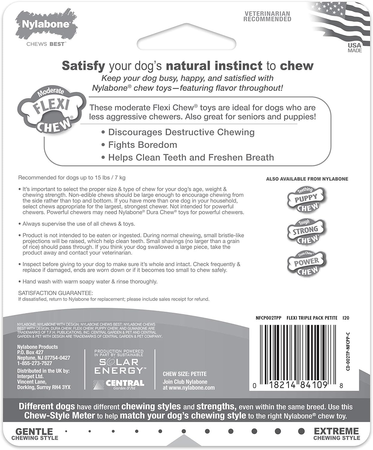 Nylabone Flexi Chew Moderate Dog Dental Chew Toy Bones Triple Pack, Peanut Butter & Bacon, X-Small/Petite (3 Count) - Image 8