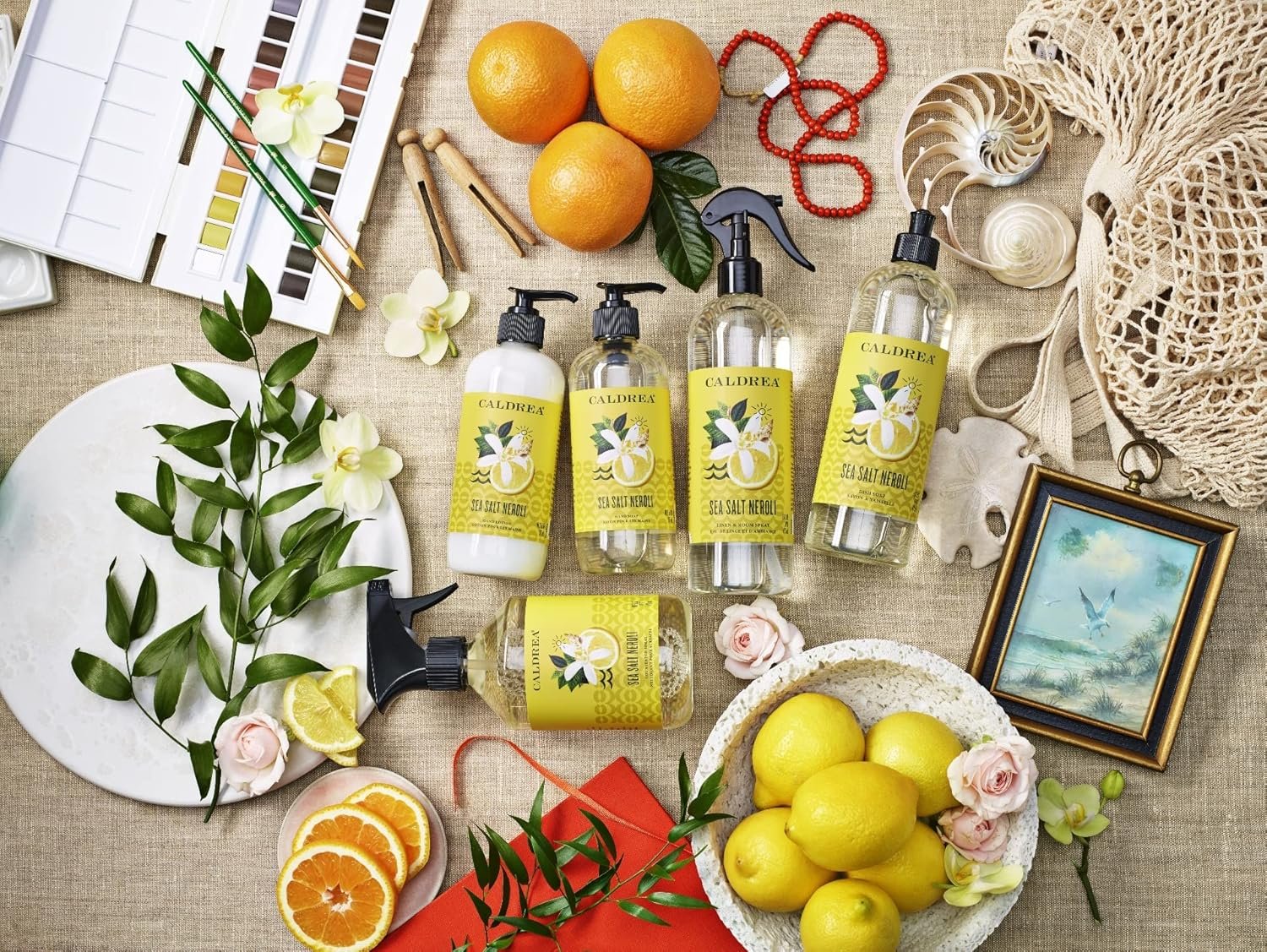 Caldrea Multi-surface Countertop Spray Cleaner, Made with Vegetable Protein Extract, Sea Salt Neroli Scent, 16 oz - Image 7