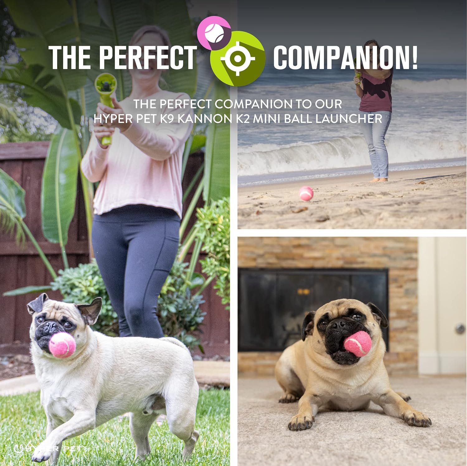 Hyper Pet MINI Tennis Balls for Dogs (Pet Safe Dog Ball Dog Tennis Balls for Exercise & Training) Dog Ball Interactive Dog Toys work with Hyper Pet K9 Kannon MINI Dog Ball Launcher - 4 Pack MINI Pink - Image 4