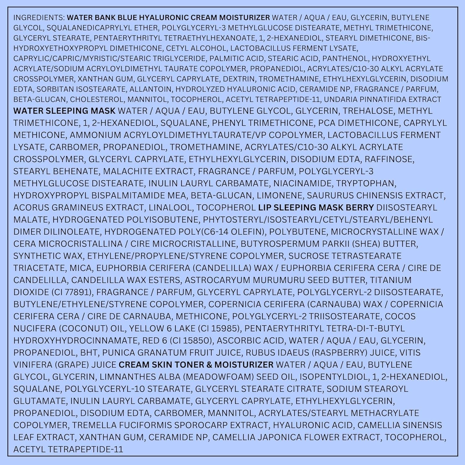 LANEIGE Icons To Go & Besties Set: Water Bank Cream, Cream Skin, Water Sleeping Mask, Lip Sleeping Mask, Hyaluronic Acid, Squalane, Coconut Oil, Vitamin C, Travel Friendly - Image 15