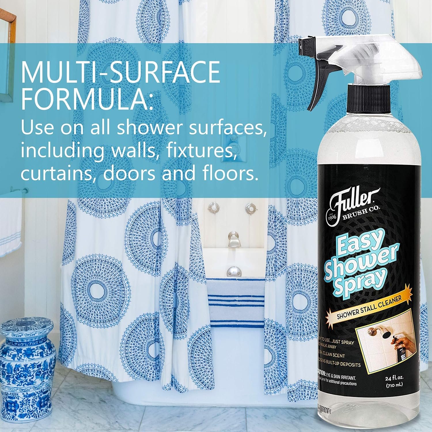 Fuller Brush Easy Shower Spray - No Scrub Shower Cleaner - Multi Surface Formula Keeps Surfaces Clean From Dirt, Soap Scum and Hard Water Stain Build Up Perfect for Shower Floors Walls (Pack of 1) - Image 4