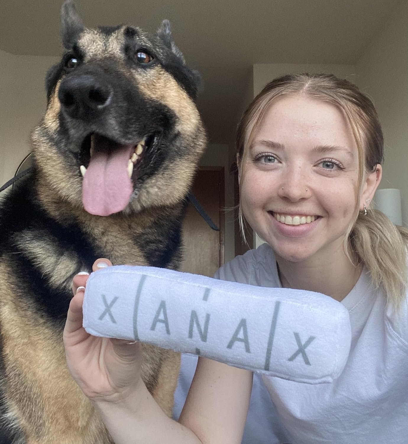 Nestpark Chill Pup Funny Dog Toy - Parody Plush Squeaky Crinkle Dog Toy - Image 4