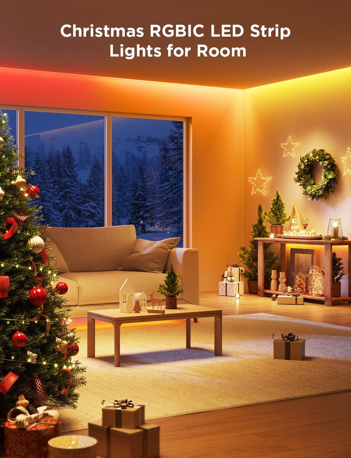 Govee 65.6ft RGBIC LED Strip Lights for Bedroom, Smart LED Strip Lights Alexa Compatible, DIY Multiple Colors on One Line, Color Changing LED Lights Music Sync, Easter Decor, 2 Rolls of 32.8ft - Image 3