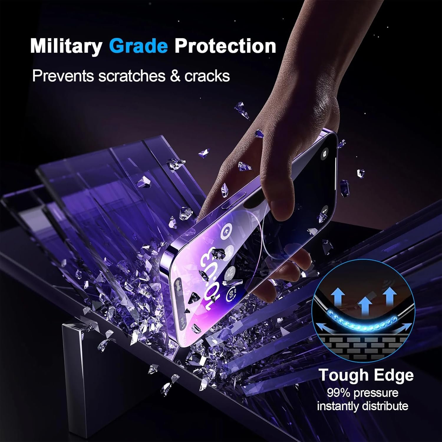 avakot-2 Pack Privacy Screen Protector for iPhone 15 6.1 inch, Anti Spy Private Tempered Glass Film for iPhone 15, 9H Hardness HD, Case Friendly, Bubble Free - Image 6