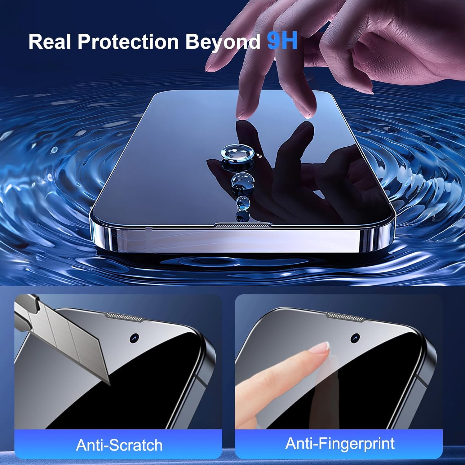 avakot-2 Pack Privacy Screen Protector for iPhone 15 6.1 inch, Anti Spy Private Tempered Glass Film for iPhone 15, 9H Hardness HD, Case Friendly, Bubble Free - Image 8