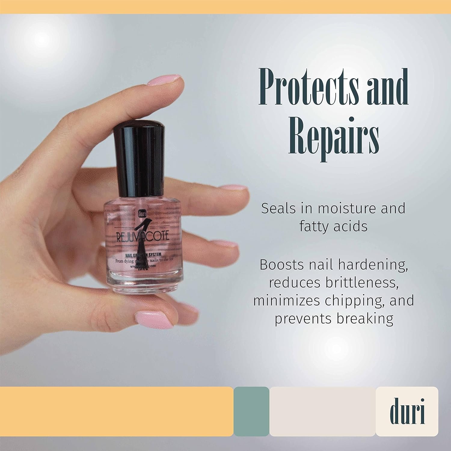 duri Rejuvacote 1 Nail Growth System - Original Maximum Strength Formula - Nail Strengthener and Nail Growth - Base and Top Coat - Pack of 2 - 0.45 fl. oz. - Image 5