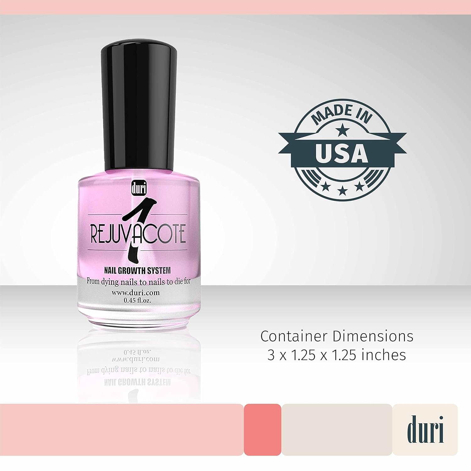 duri Rejuvacote 1 Nail Growth System - Original Maximum Strength Formula - Nail Strengthener and Nail Growth - Base and Top Coat - Pack of 2 - 0.45 fl. oz. - Image 7