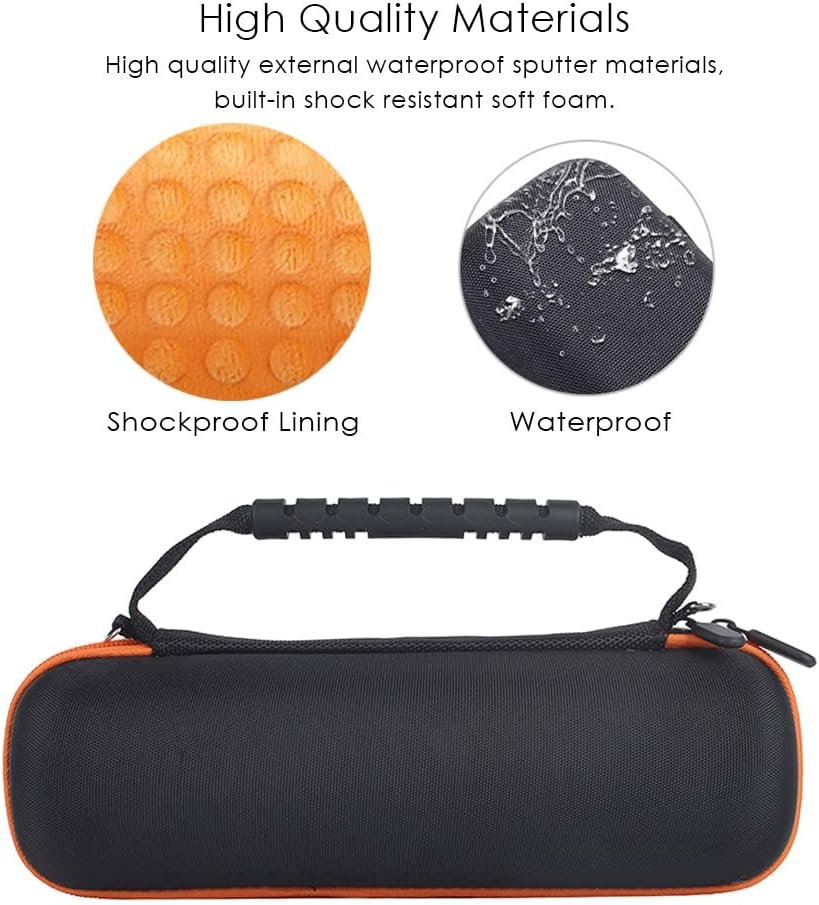 for JBL Flip 6 Case, Protective Case Cover for JBL Flip 6,Portable Hard Case Bluetooth Speaker Travel Bag Carrying with Shoulder Strap and Carabiner Storage with Extra Space for Plug&Cable (Black) - Image 6