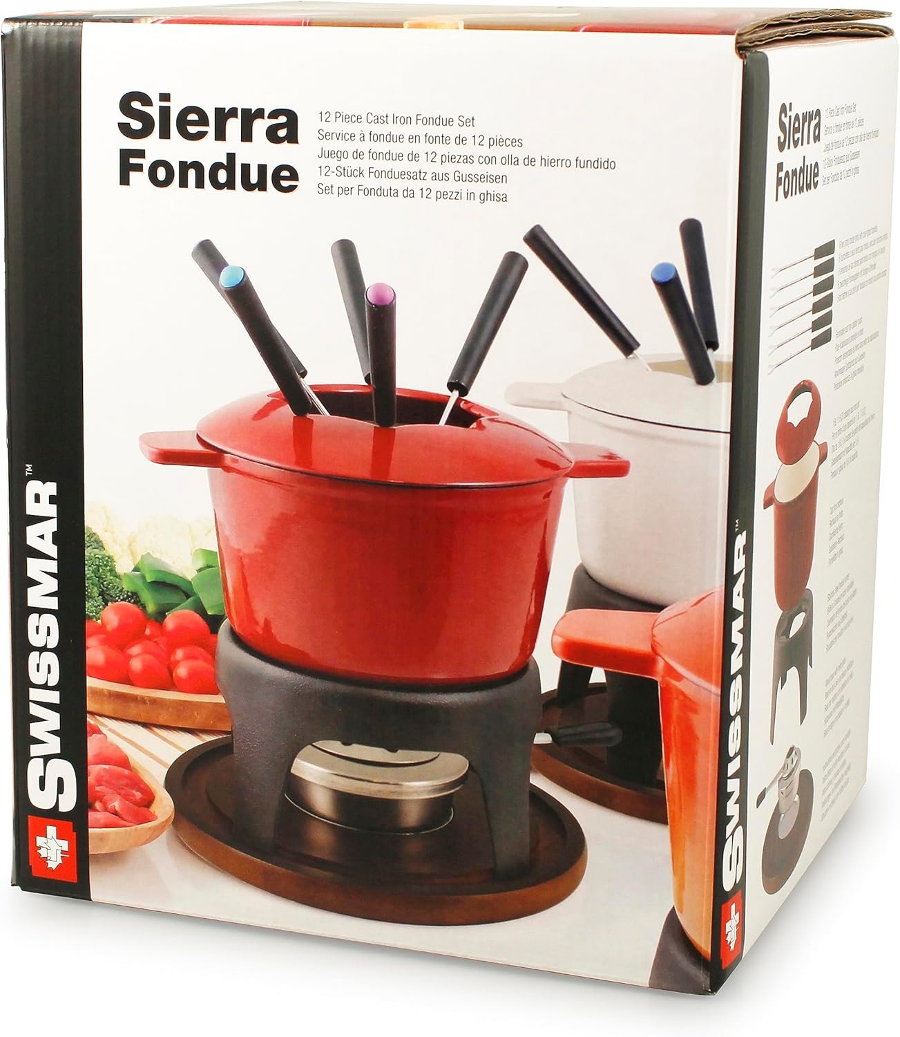 Swissmar F66705 Sierra 1.6-Quart Cast Iron Meat Fondue Set, 11-Piece, Cherry Red - Image 7