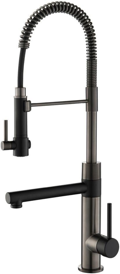 KRAUS Artec Pro (1 st Gen) Commercial Style Pre-Rinse Single Handle Kitchen Faucet (No Pull Down) with Pot Filler in Matte Black/Black Stainless Steel, KPF-1603MBSB - Image 2