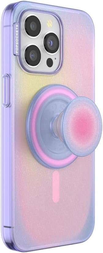 PopSockets iPhone 15 Pro Max Case with Round Phone Grip Compatible with MagSafe, Phone Case for iPhone 15 Pro Max, Wireless Charging Compatible - Aura - Image 3