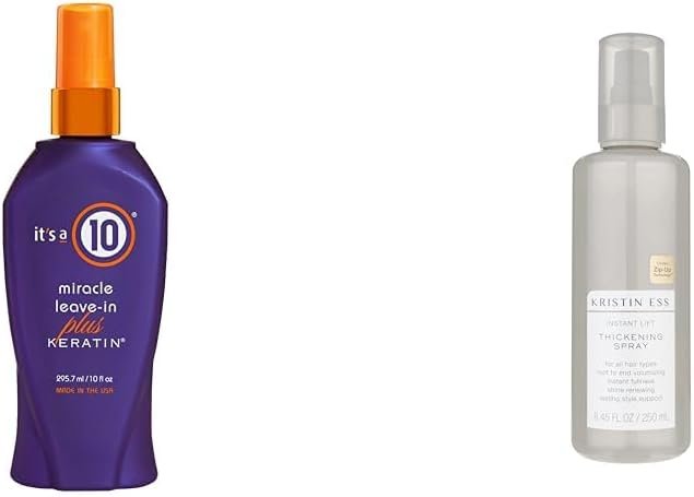 It's a 10 Haircare Miracle Leave-In Plus Keratin, 10 Fl. Oz (Pack of 1) & Kristin Ess Hair Instant Lift Thickening Spray for Volume + Fullness on Fine Hair, Shine Renewing, 8.45 fl. oz. - Image 2
