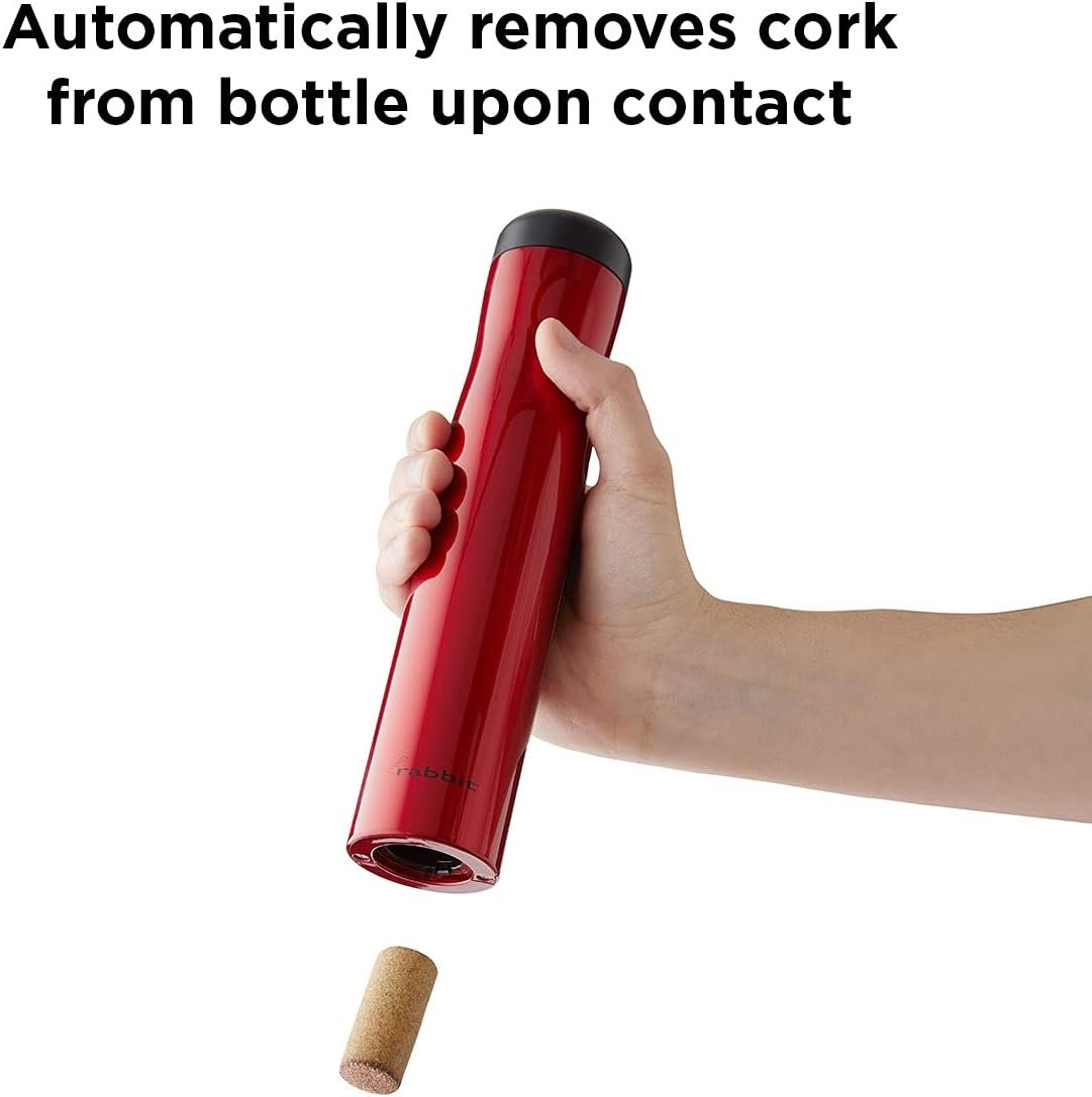 Rabbit Automatic Electric Corkscrew Wine Bottle Opener (Metallic Red) - Image 4