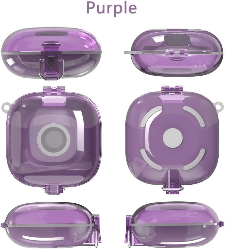 Case for Beats Fit Pro Cover with Secure Lock, Clear Soft TPU Shockproof Protective Cover for FitPro with Lanyard/Keychain/Coin Purse/Cleaning kit for Fit Pro Earbuds Charging Case Women (Purple) - Image 5