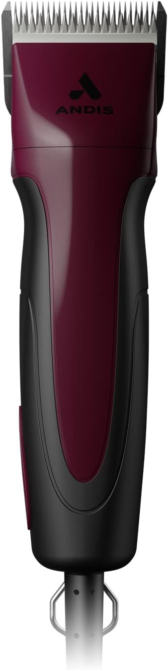 Andis 68530 Excel Professional 5-Speed Detachable Blade Clipper Kit - Animal/Dog Grooming, Rotary Motor, Soft-Grip Anti-Slip Housing, 14-Inch Cord, for All Coats & Breeds, SMC, Burgundy - Image 2